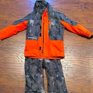 Boys size 8 Rossignol ski pants and coat. Runs large. Excellent condition.